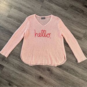Wooden Ships Pink Hello Sweater